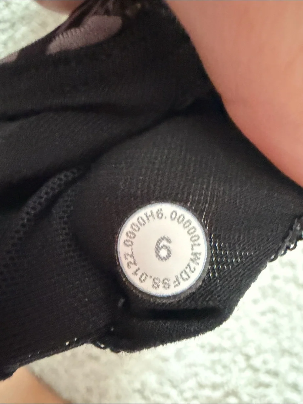 Lululemon Energy Longline Bra Logo Word Print Black Gray Size 6 Rare